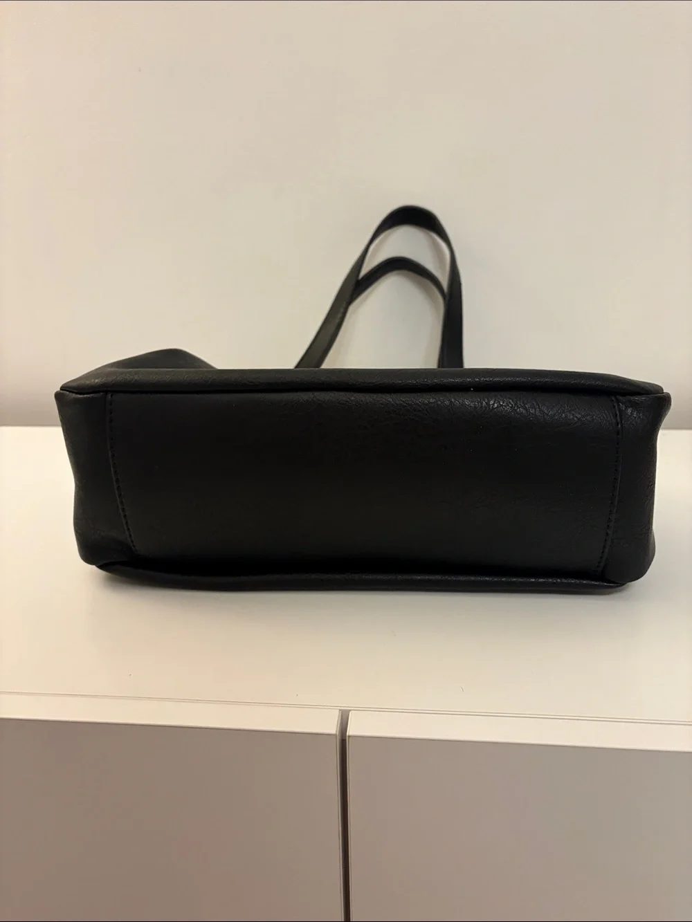Classic Black Leather Shoulder Bag